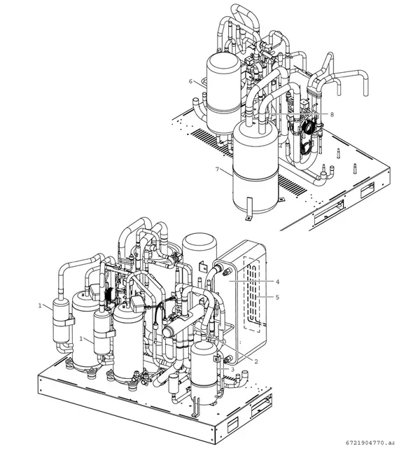 Exploded view Bosch Compress 3000 AWP (CS3000AWP 41 S): Compressor platenwisselaar