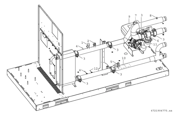Exploded view Bosch Compress 3000 AWP (CS3000AWP 41 S): Inverterpomp warmwater omschakelventiel