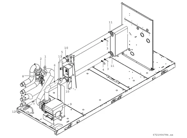 Exploded view Bosch Compress 3000 AWP (CS3000AWP 59 S): Inverterpomp warmwater omschakelventiel