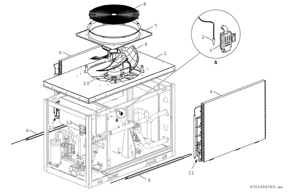 Exploded view Bosch Compress 3000 AWP (CS3000AWP 19 PC): Ventilator warmtewisselaar