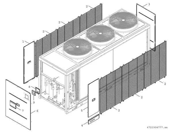 Vue éclatée Bosch Compress 3000 AWP (CS3000AWP 59 PC) : Plaque