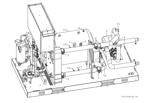 Vue éclatée Bosch Compress 3000 AWP (CS3000AWP 16 MBC) : Ballon d'eau chaude et pompe inverter