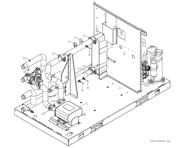 Exploded view Bosch Compress 3000 AWP (CS3000AWP 19 SC): Inverterpomp warmwater omschakelventiel