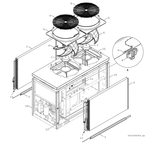 Exploded view Bosch Compress 3000 AWP (CS3000AWP 41 SC): Ventilator warmtewisselaar