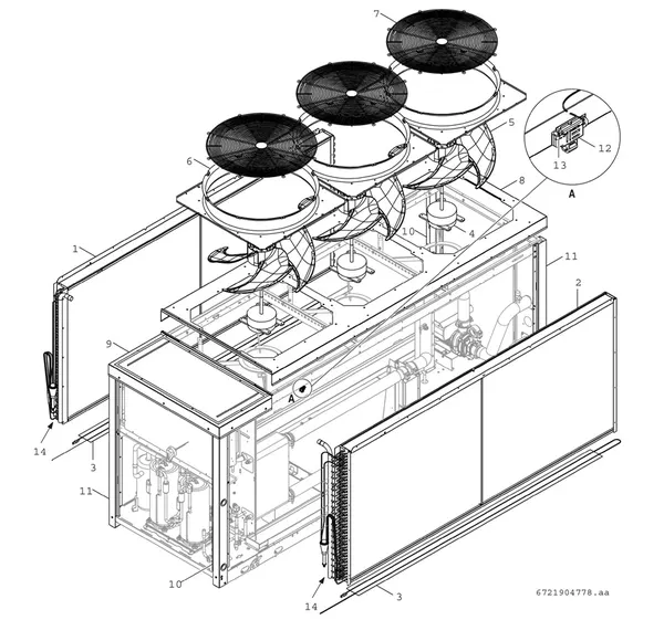 Exploded view Bosch Compress 3000 AWP (CS3000AWP 53 C): Ventilator warmtewisselaar