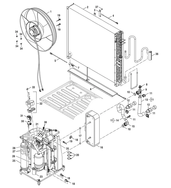 Exploded view Bosch Compress 5800i AW 5 OR-S: Koelmiddelcircuit