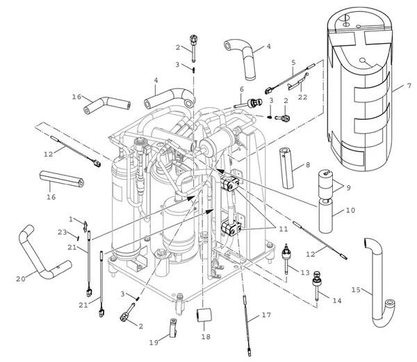 Exploded view Bosch Compress 5800i AW 5 OR-S: Sensoren en isolatie