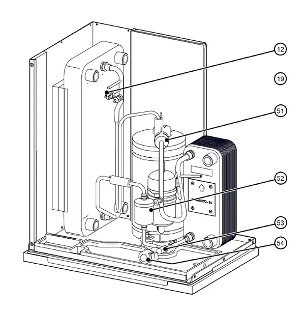 Exploded view Itho Daalderop 5e generatie WPU 35-C (03-00689): Koelzijdig