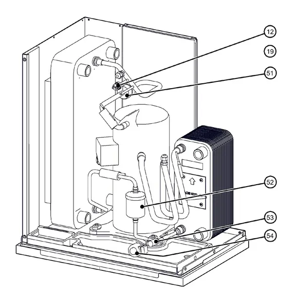 Exploded view Itho Daalderop 5e generatie WPU 55-KC (03-00697): Koelzijdig