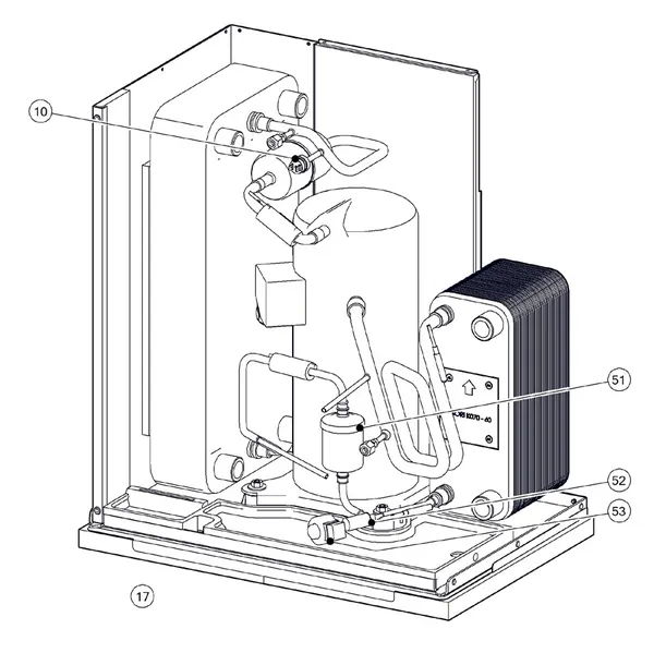 Exploded view Itho Daalderop 5e generatie WPU 75-KC (03-00699): Koelzijdig