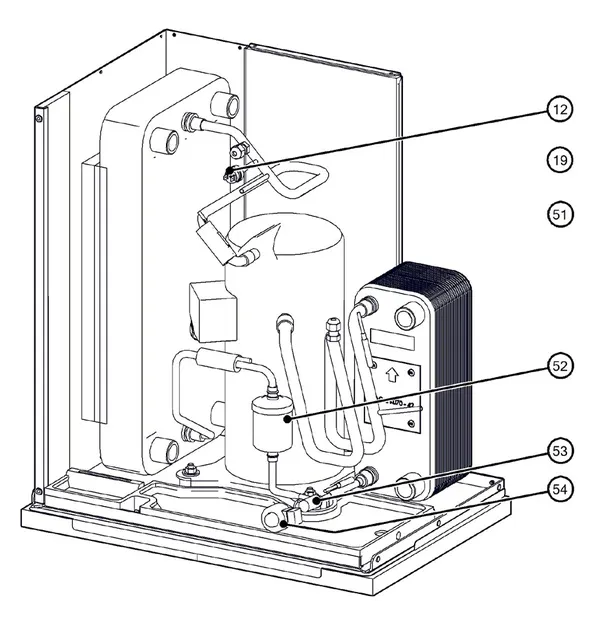 Exploded view Itho Daalderop 5e generatie WPU 45-COE (03-00708): Koelzijdig