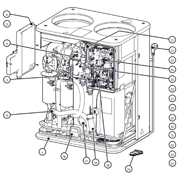 Exploded view Itho Daalderop Vincent Combi (03-00862): Elektronica en sensoren