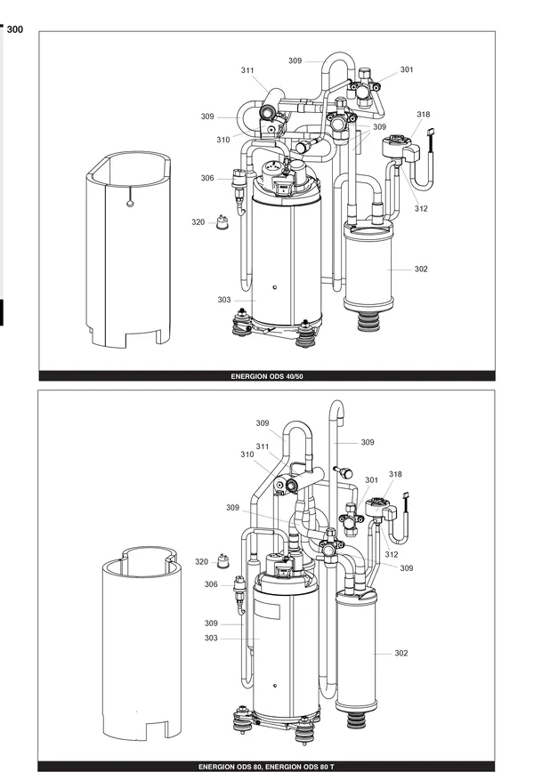 Exploded view Atag Energion ODS 80T: Hydraulische componenten