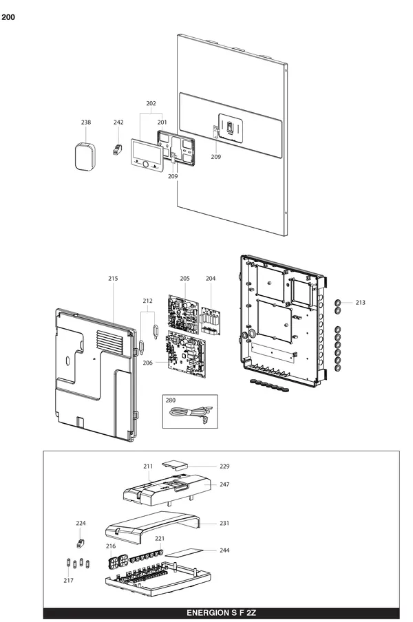 Exploded view Atag Energion IDU S F 40-50 2Z: Elektrische componenten