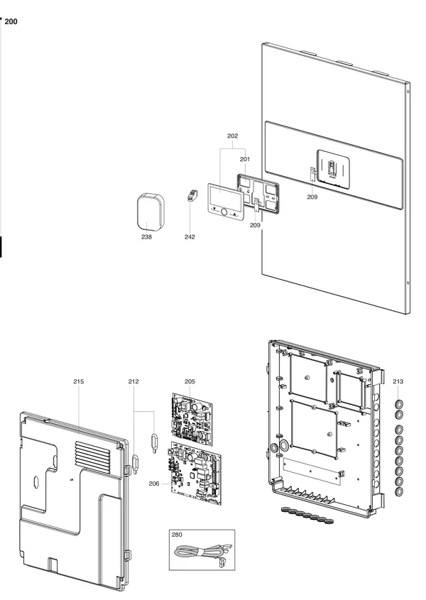 Exploded view Atag Energion IDU S Hybrid 40-50: Elektrische componenten
