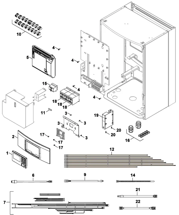 Vue éclatée Nefit (Bosch) Monoblock IDU 13-17 B : Électricité