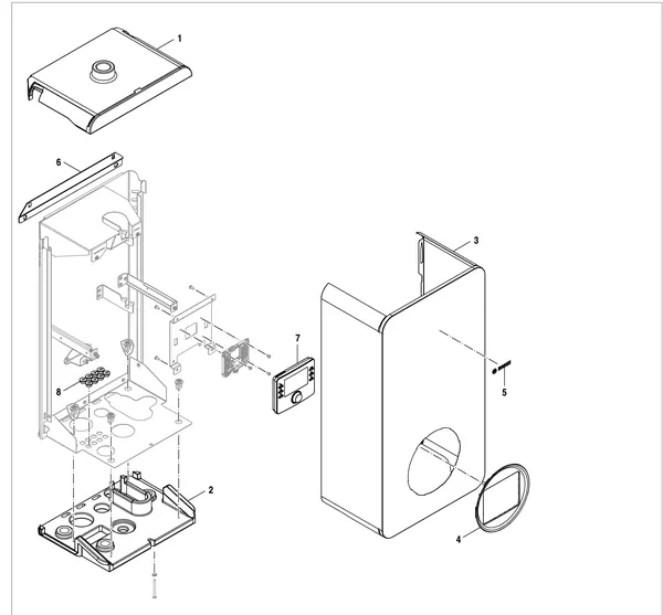 Vue éclatée Bosch Compress Hybrid 3000i AWS (HC3000iAW 6 I) : Habillage de l'appareil