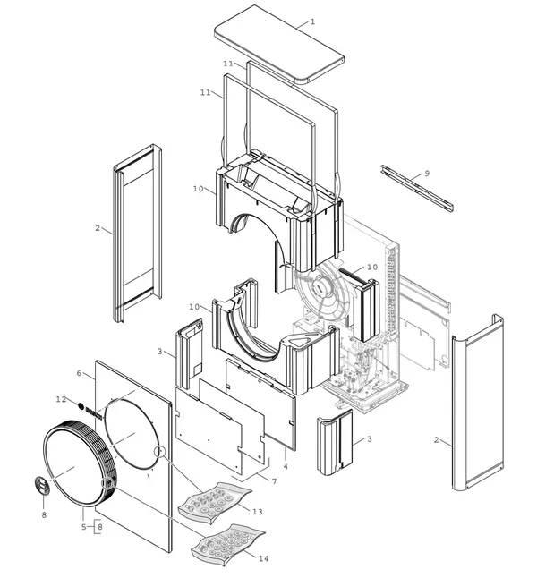 Exploded view Bosch Compress 7400i AW (CS7400iAW 5 OR): Toestelmantel