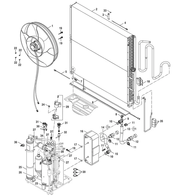 Exploded view Bosch Compress 5800i AW 10 OR-T: Koelmiddelcircuit