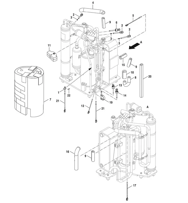 Exploded view Bosch Compress 5800i AW 10 OR-T: Sensoren en isolatie