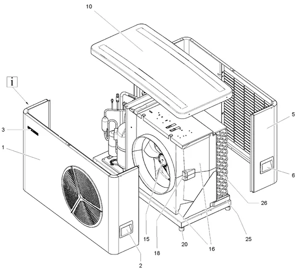Exploded view Stiebel Eltron WPL 10 AC MIT R407C (07/2011): Mantel