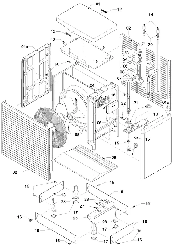 Exploded view Vaillant flexoTHERM VWF 57/4: Buitenunit