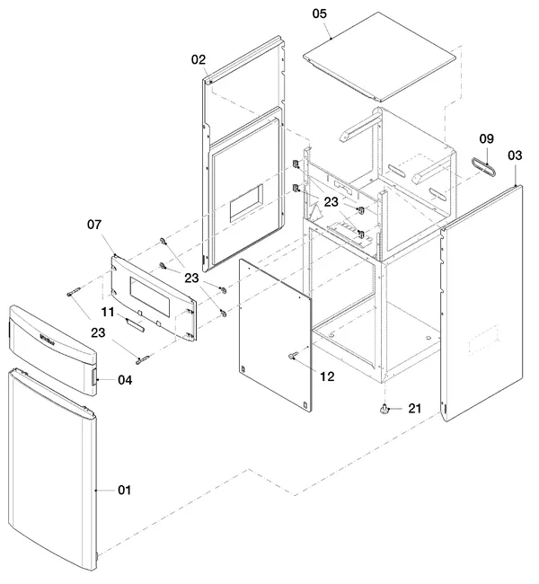 Exploded view Vaillant flexoTHERM VWF 87/4: Manteldelen