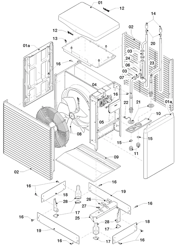 Exploded view Vaillant flexoTHERM VWF 197/4: Buitenunit