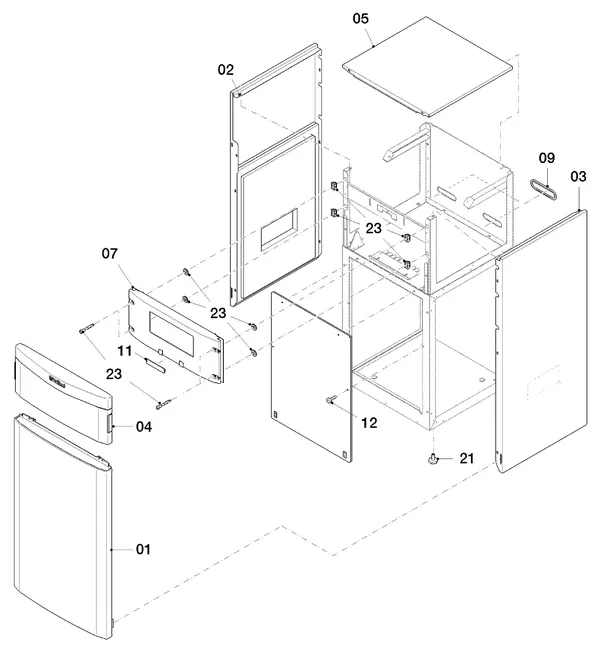 Exploded view Vaillant flexoTHERM VWF 197/4: Manteldelen