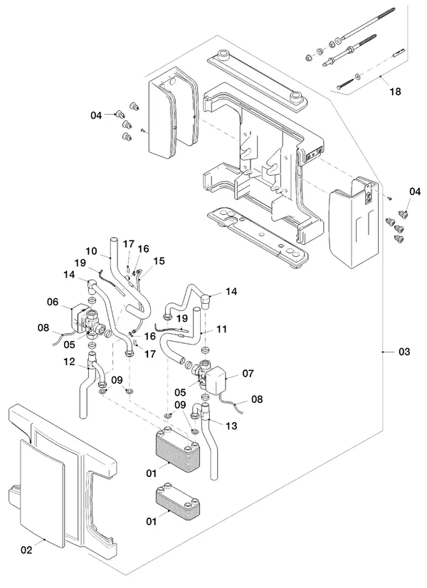 Exploded view Vaillant flexoTHERM VWF 197/4: Passieve koeling