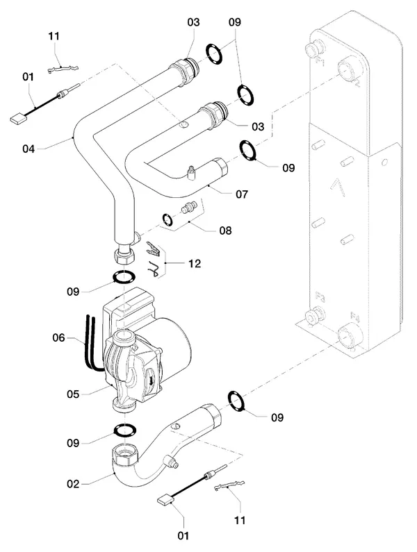 Exploded view Vaillant aroTHERM VWL 85/3 A 230V: Hydraulische delen