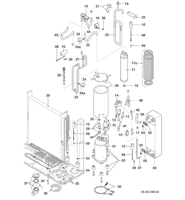 Exploded view Vaillant aroTHERM VWL 75/6 A: Koudecircuit