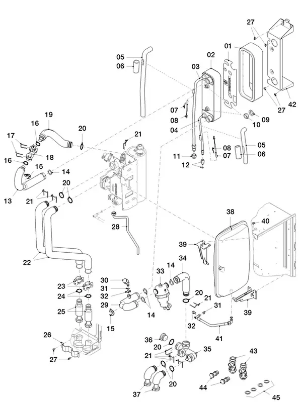Vue éclatée Vaillant aroTHERM Split plus VWL 57/8.2 IS S1 : Pièces hydrauliques
