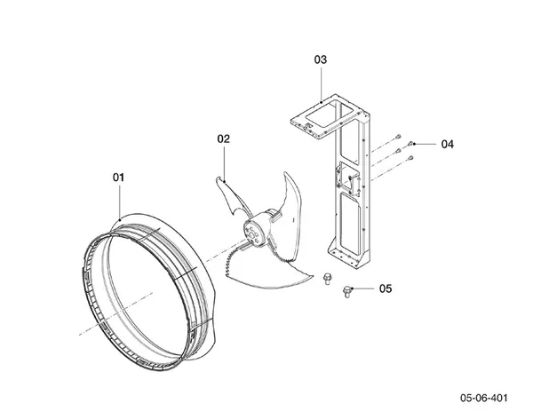 Exploded view Vaillant aroTHERM Pro VWL 55/7.1 A 230V: Ventilator
