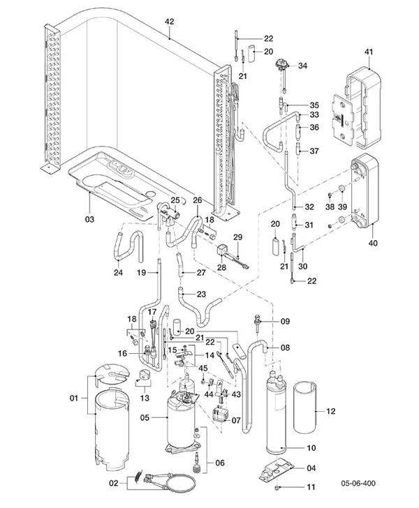 Exploded view Vaillant aroTHERM Pro VWL 75/7.1 A 230V: Koudecircuit