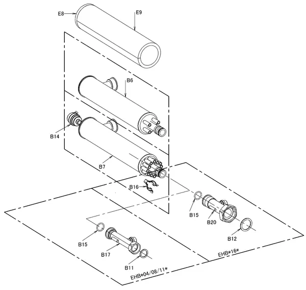 Exploded view Daikin EHBH16CB3V | LT binnendeel 16kW 230V: Verwarmer