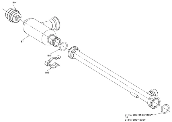Exploded view Daikin EHBH16CB9W | LT binnendeel 16kW 400V: Waterzijdig