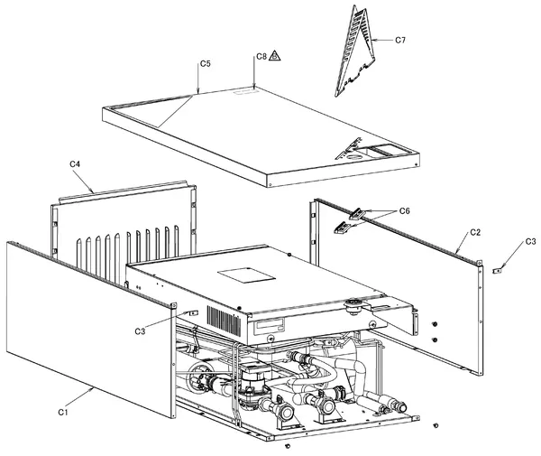 Exploded view Daikin EHBX04CB3V | LT binnendeel 4kW 230V: Mantel