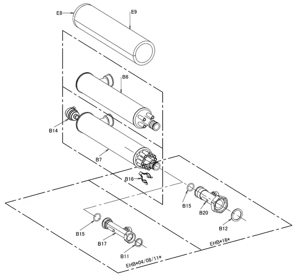 Exploded view Daikin EHBX04CB3V | LT binnendeel 4kW 230V: Verwarmer