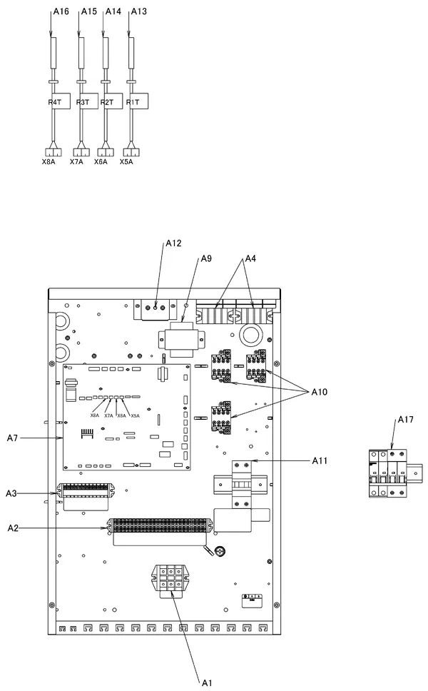 Exploded view Daikin EHBX16CB9W | LT binnendeel 16kW 400V: Elektra