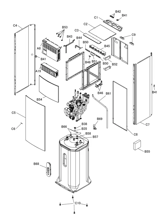 Vue éclatée Daikin 3 R F - EHFH03S18DJ3V | unité intérieure : Unité