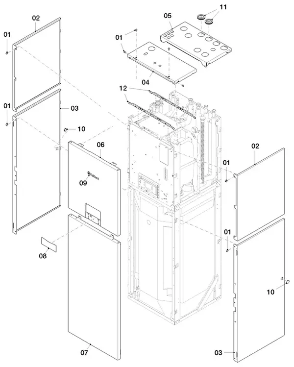 Exploded view Vaillant aroTHERM Split plus VWL 58/8.2 IS C2: Manteldelen