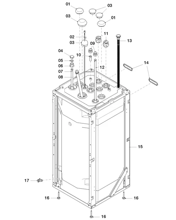 Exploded view Vaillant aroTHERM Split plus VWL 78/8.2 IS S5: Sanitaire warm water boiler