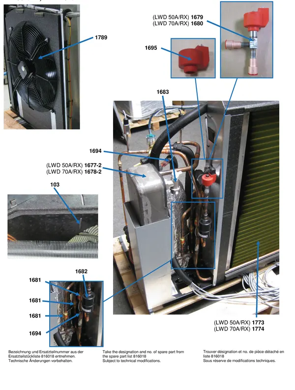 Exploded view Alpha Innotec LWD 50-70A-RX: Aansluitdelen
