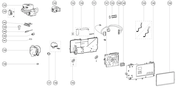 Exploded view Atag P20C iCon1 CW3: Elektrische componenten