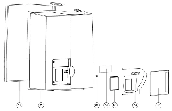 Exploded view Atag A203EC | vanaf 10-2016 OSS2: Mantel