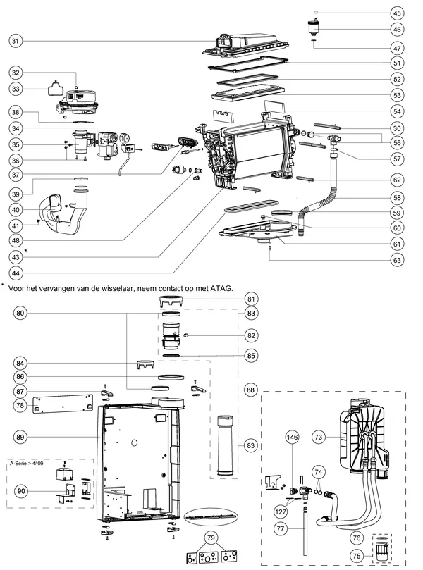 Exploded view Atag A244CL | vanaf 11-2009 OSS1: Wisselaar