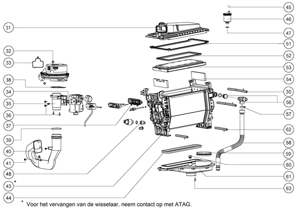 Exploded view Atag A285C | vanaf 2017 OSS2: Wisselaar
