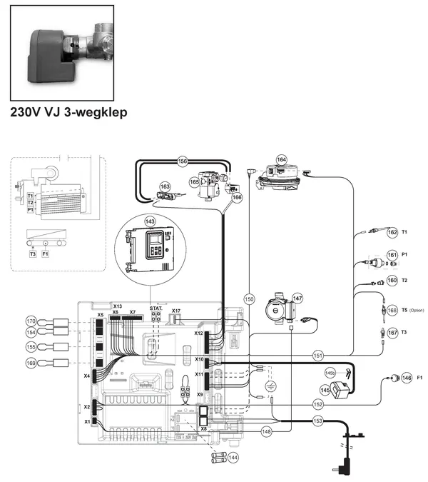 Exploded view Atag A285EC | vanaf 2017 OSS2: 230v vj 3 wegklep