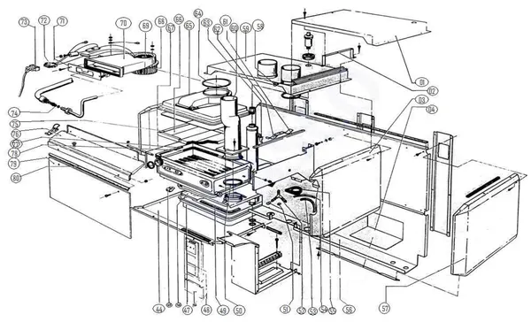 Exploded view Atag Blauwe Engel CMA 350: Ventilator